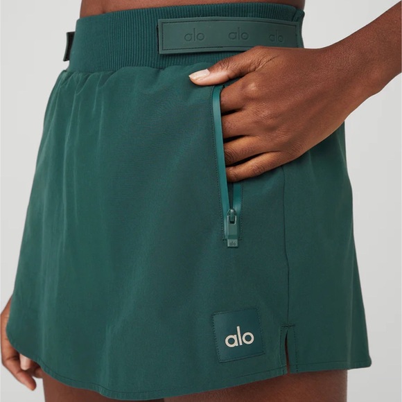 ALO Yoga Dresses & Skirts - Alo Yoga High-Waist Elevation Mini Skirt Midnight Green L